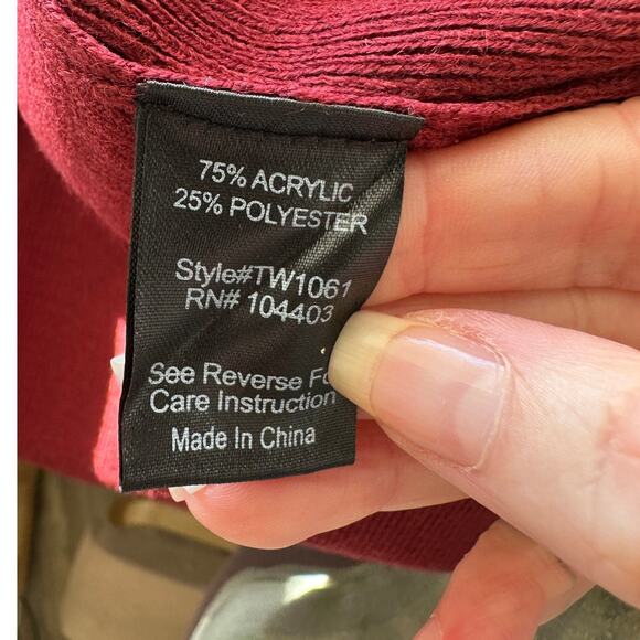 The Work Shop Burgundy Mock Neck Long Sleeve High Low Sweater S - Picture 8 of 11